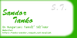 sandor tanko business card